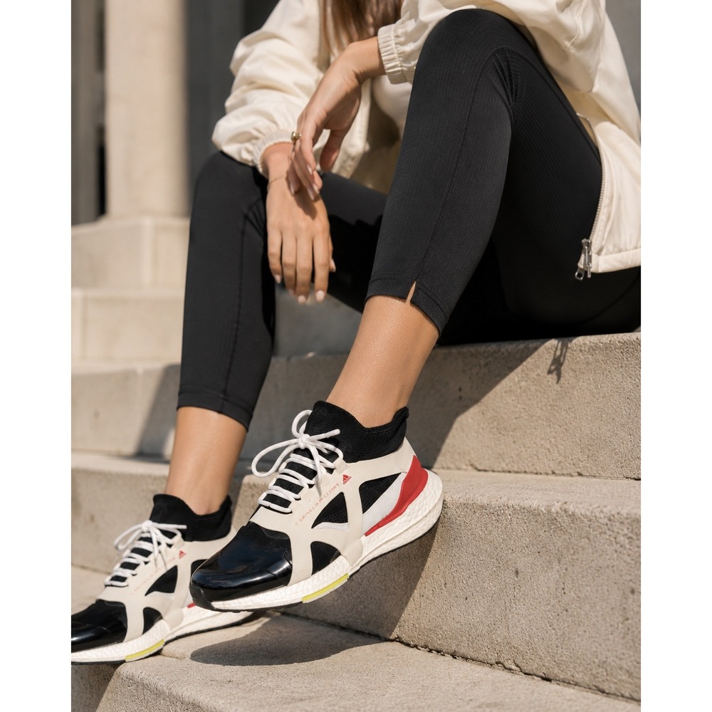 Adidas‎ Stella McCartney Ultraboost 21 Running Shoes Patent Primegreen Black 7.5